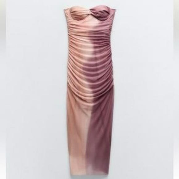 ZARA PRINTED TULLE DRESS - Picture 7 of 7